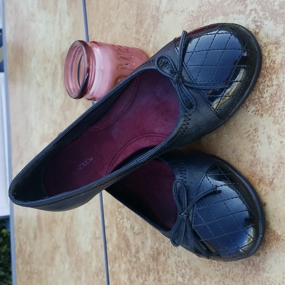 Aerosoles 'Beckon' Ballet Black Leather Flats, Size 7M